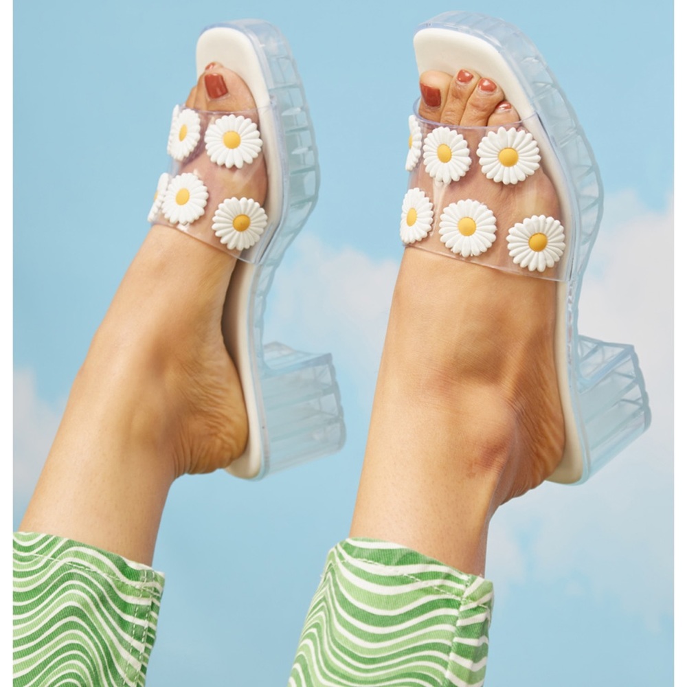 Daisy clear slip on sandals mules